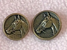 2 x HORSES HEAD BUTTONS ~