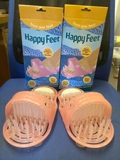 2 x Happy Feet Foot Brush Scrubber Massager Cleaner Spa Exfoliating Pumice Stone