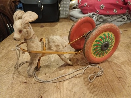Vintage pull along donkey with - pull,