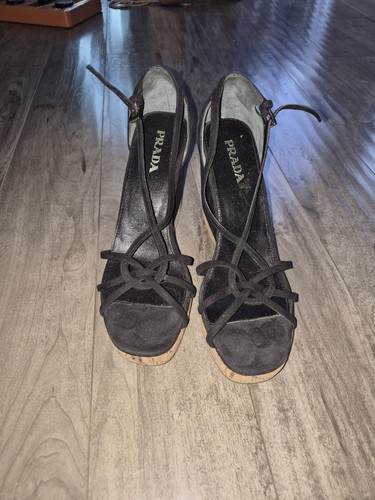 Prada black suede espadrilles - suede,