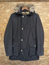 Woolrich Parka Medium Men Fur Trim Hood Black Arctic Winter Down Feather Jacket