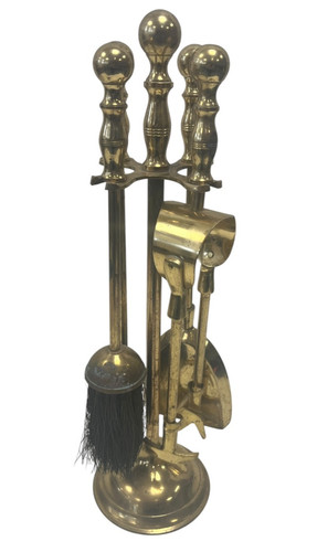 Brass fireside tools - tools, companion