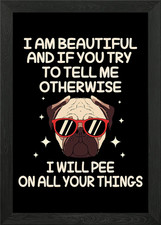 I Am Beautiful Bulldog Framed