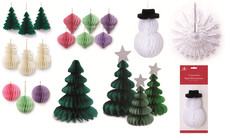 Christmas Decorations Retro Hanging Honeycomb Crepe Paper Garlands Tree Baubles