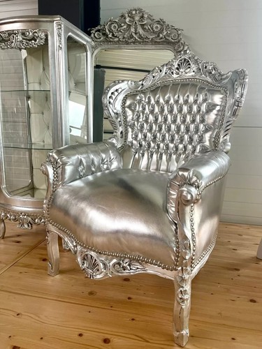 Armchair silver french - silver, louis