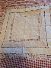 Vintage Lace Tablecloth. White. Beautifully Hand Crafted Lace. 26x26ims