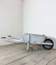 Antique French Original Painted Wheelbarrow 