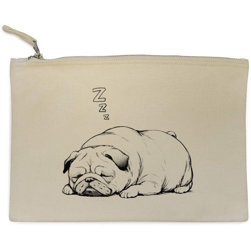 Sleeping pug canvas zip - pug',