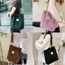Women Canvas Corduroy Tote Bags Handbag Ladies Messenger Shoulder Bag Travel UK