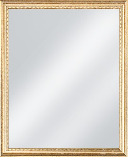 Beaded wooden mirror gold - wooden,