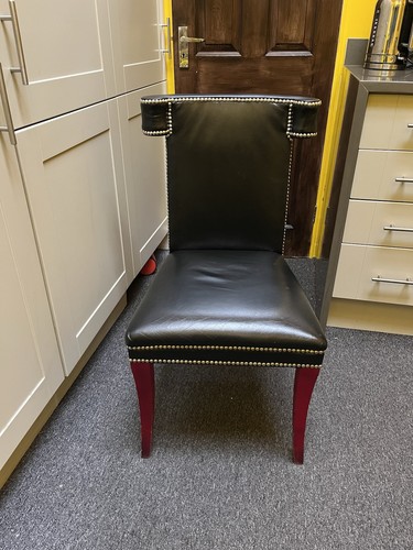 Studded black leather - black, chair