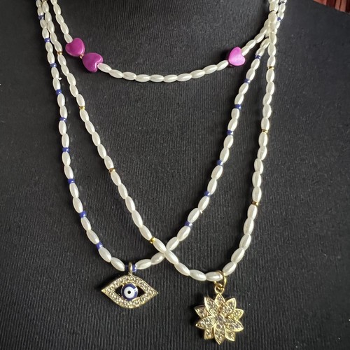 Handmade layered faux - , pearl