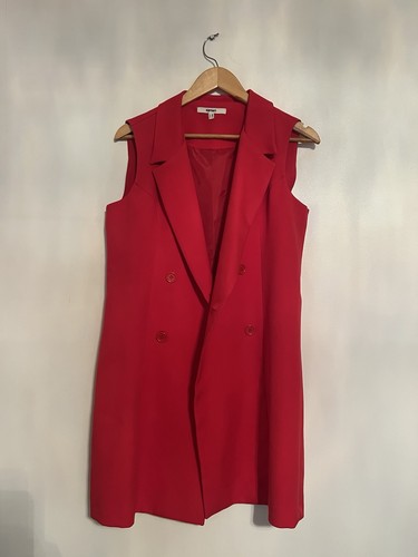 Koton red long blazer vest - koton,