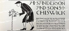 A Sanderson & Sons Wallpaper Manufacturers Chiswick 1906 antique print advert
