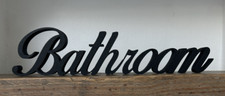 Bathroom Word sign Black White