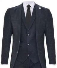 Mens Grey 3 Piece Tweed Suit