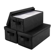3PCS DVD Storage Box 36x16x14cm Storage Boxes Container CD Sleeves Protective