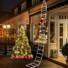 Santa Claus Climbing Ladder Christmas String Lights USB LED 8 Modes Fairy X-Tree