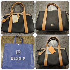 BESSIE LONDON Black & Tan Tote