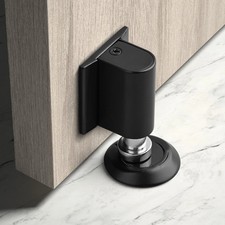 DIY Magnetic Door Stopper – Black, Heavy Duty, No Drilling, Adhesive/Screw Mount