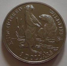1991 Cook Islands $5 coin Endangered Wildlife Otter Uncirculated
