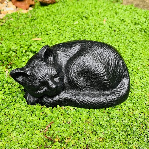 Cat garden ornament sleep cast - ornament,