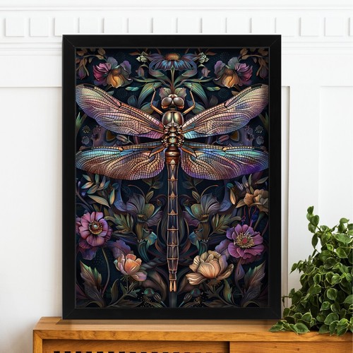 Vibrant dragonfly art print - vibrant,