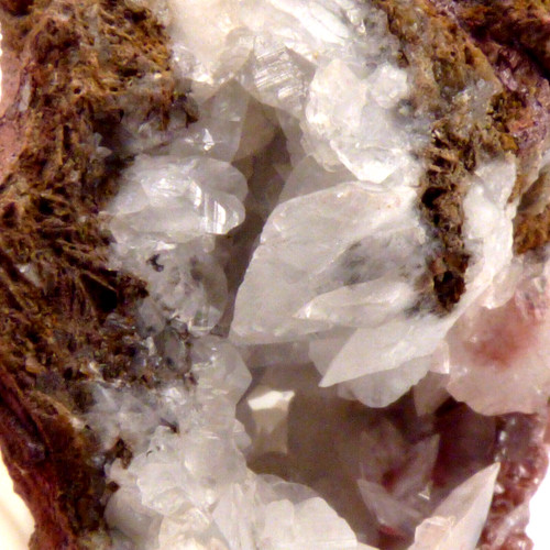 Calcite crystals hematite - calcite,