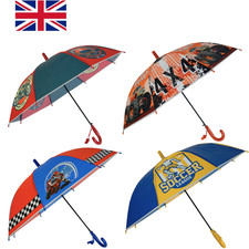 Kids Umbrella Unisex Children Boys Girls Football Motorcycle Monster Truck