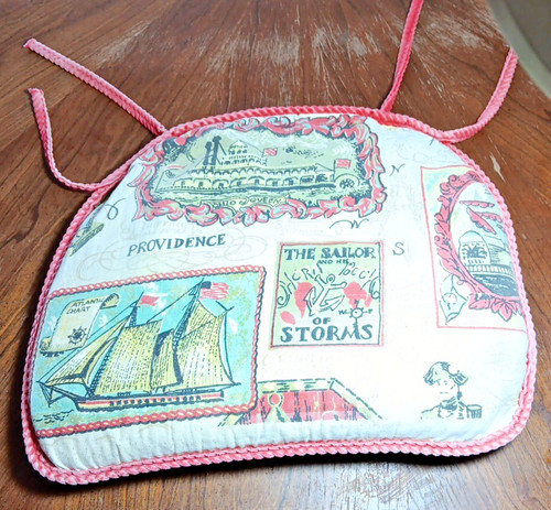 Vintage stuffed seat cushion - vintage,