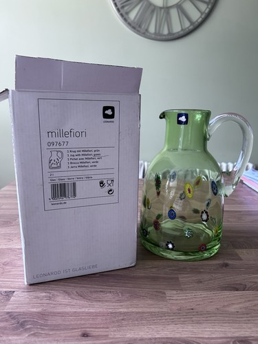 Leonardo green glass - green, jug