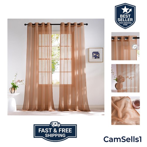 Voile sheer terracotta - voile,