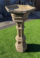 Decorative Vintage Medieval Style English Stone Bird Bath - Delivery Available 
