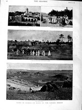 Old Antique Print 1890 Fort