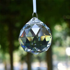 50mm Feng Shui Hanging Crystal Glass Clear Ball Sphere Prism Faceted Sun Catcher