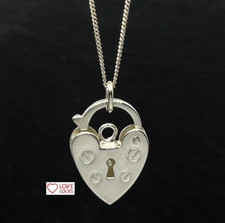 Padlock Heart Pendant Silver
