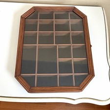 Vintage Wood Glass Curio