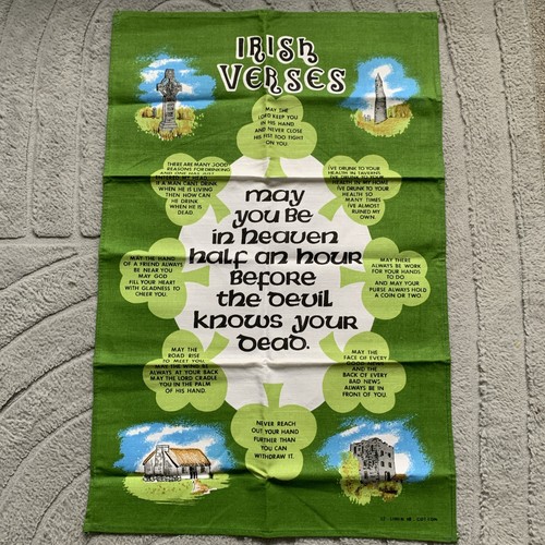 Irish verses vintage linen - verses,