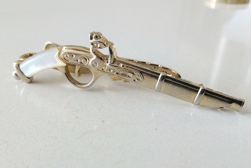 Vintage flintlock pistol tie - flintlock,
