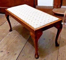 Antique Long Oak Upholstered  Footstool 75 X 36 X 37 Cms Tall DELIVERY POSSIBLE