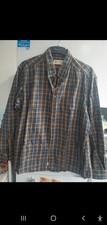 M&s Blue Harbour Heritage Mens Check Shirt Size XXL Long Sleeve Cotton Browngrey