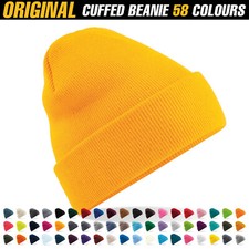 Cuffed Beanie Hat Turn Up Double Layer Heavy Knit Knitted Winter Headwear Head