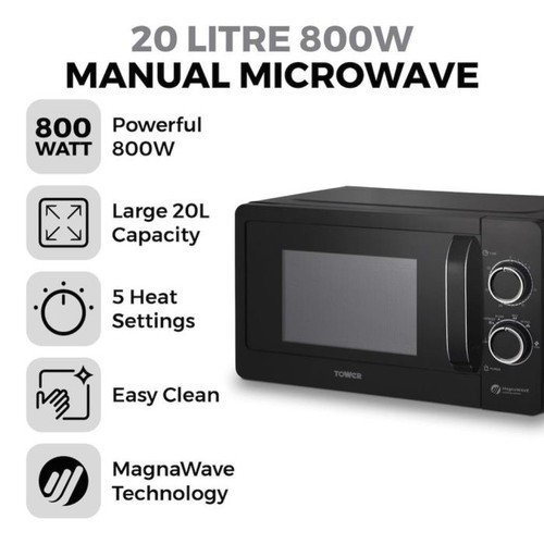 Tower 20l manual microwave - tower,