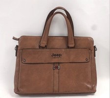 Jeep Buluo Business Laptop Bag - Brown Faux Leather Briefcase Men's Work Good