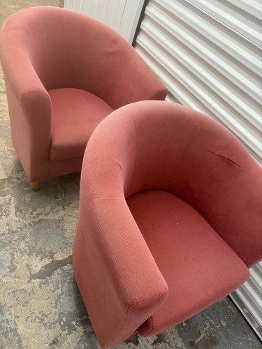 Pair tub chairs pink - of, chairs,