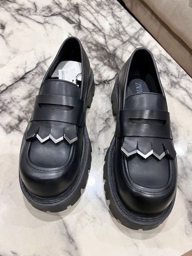 Zara black leather - black,