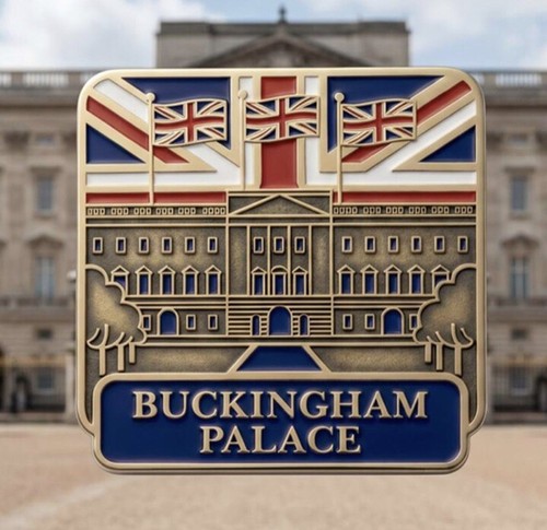 Buckingham palace enamel lapel - buckingham,