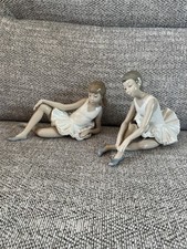 X2 Nao by Lladro Porcelain Ballerina Figurines Excellent Condition Made In Spain