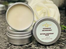 Cedarwood & Bergamot Natural Organic Vegan Deodorant Balm Plastic Free 15g