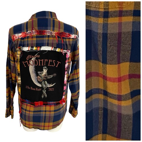 Upcycled flannel shirt - shirt, womens